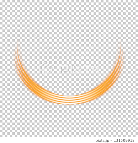 透明背景のオレンジに光るアーク 131509918