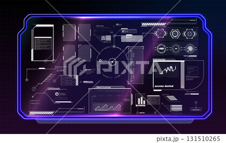 A futuristic digital interface shows various data panels, graphs, and alerts. Access denied notifications suggest a vital security operation is in progress at a high-tech facility. A futuristic digital interface shows various data panels, graphs, and alerts. Access denied notifications suggest a vital security operation is in progress at a high-tech facility. 131510265
