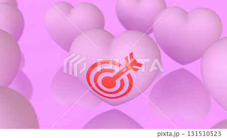 The Heart and blue eye target for romance or love concept 3d Rendering. 131510523