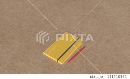 The Notebook and red pen for Background concept 3d Rendering. 131510532