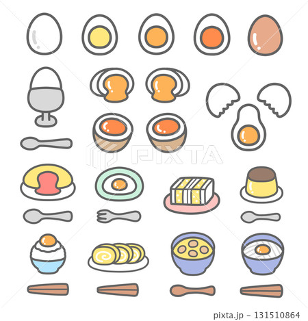 かわいいたまごのイラストセット 131510864