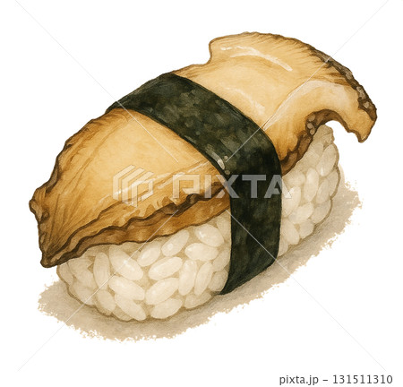あわびの握り寿司(1貫)のイラスト あわびの握り寿司(1貫)のイラスト 131511310