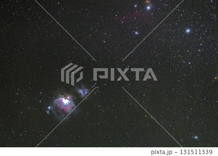 冬の星空天体写真 オリオン座大星雲と燃える木・馬頭星雲 冬の星空天体写真 オリオン座大星雲と燃える木・馬頭星雲 131511339