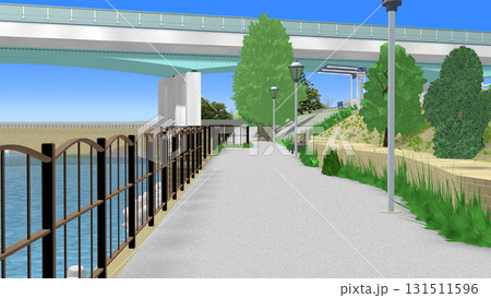 アニメーションの背景に使える『青い海の見える公園』 アニメーションの背景に使える『青い海の見える公園』 131511596