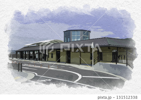 水彩画風 金光駅 南口 岡山県浅口市 水彩画風 金光駅 南口 岡山県浅口市 131512338