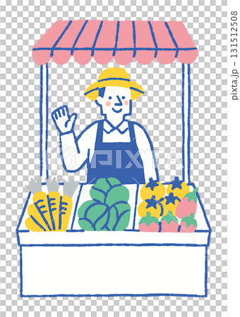 A man selling vegetables at a market_Color 131512508