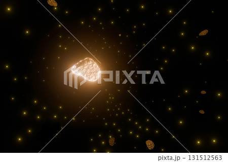 宇宙空間に浮かぶたくさんの岩石 宇宙空間に浮かぶたくさんの岩石 131512563