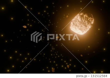 宇宙空間に浮かぶ隕石 宇宙空間に浮かぶ隕石 131512564