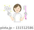 歯磨きの指導をする女性の歯科医(歯医者さん)のイラスト 131512586