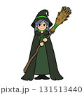 ハロウィン用/緑色の風変わりな魔女衣装を着た魔法使いの女の子【主線あり】 ハロウィン用/緑色の風変わりな魔女衣装を着た魔法使いの女の子【主線あり】 131513440