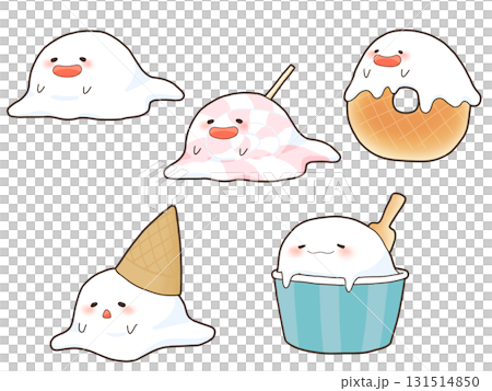 Halloween illustration: Melting ghosts Halloween illustration: Melting ghosts 131514850