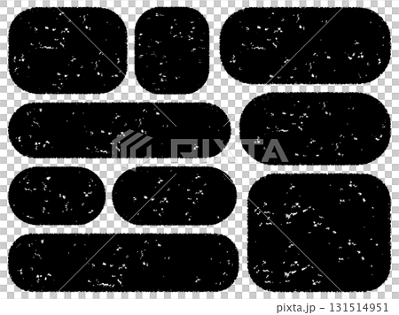 蠟筆風格圓角方形鏡框套裝/黑色 131514951