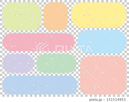 クレヨンタッチのまるみ角丸四角フレームセット/パステルカラー 131514953