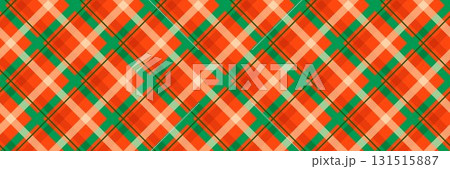 Christmas seamless pattern. Red and green checkered gingham background. New year tartan texture for wrapping paper, present decoration, fabric, textile swatch. Vichy plaid check backdrop. Vector  131515887