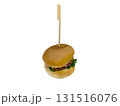 Mini Slider Burger with Fresh Lettuce and Crispy Patty on Classic Bun 131516076