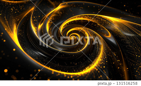 ダイナミックな金色スパイラルとエネルギーの渦 131516258