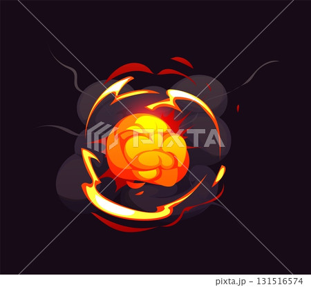 Bomb explosion, blast clouds cartoon comic effect Bomb explosion, blast clouds cartoon comic effect 131516574