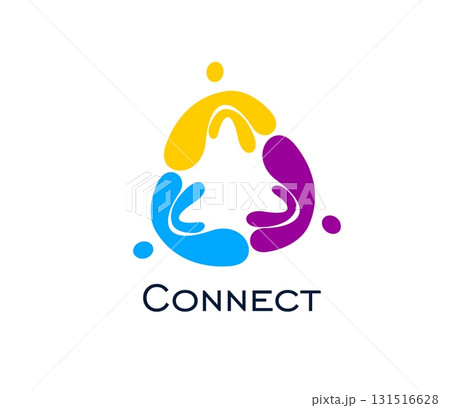 Community teamwork, connect people together icon 131516628