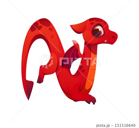 Fairy red dragon cartoon character font letter N Fairy red dragon cartoon character font letter N 131516640