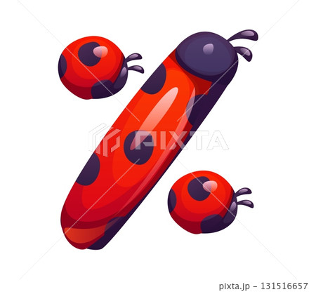 Ladybug insect cartoon font percent symbol 131516657