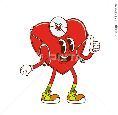 Groovy heart, cardiology medicine character 131516676