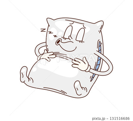 Cartoon groovy sleeping pillow funny character Cartoon groovy sleeping pillow funny character 131516686