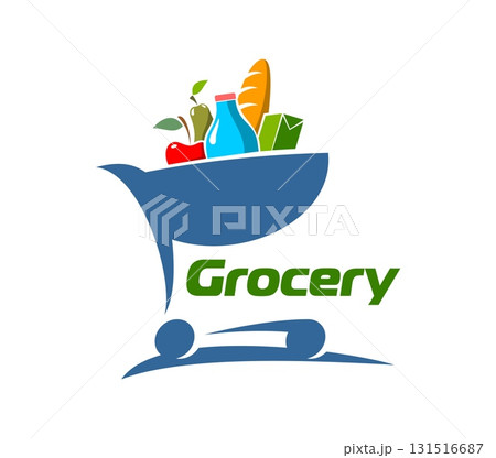 Grocery store shopping icon or abstract emblem Grocery store shopping icon or abstract emblem 131516687