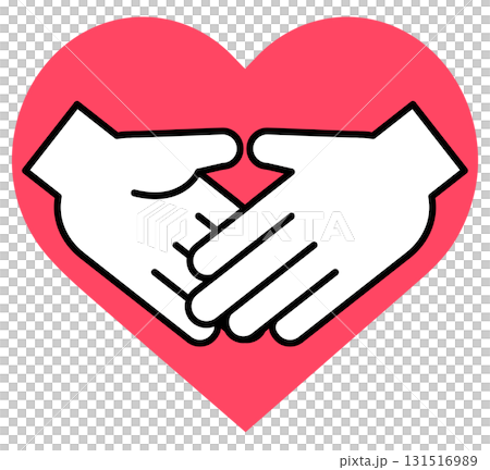 Heart and handshake vector illustration mark material 131516989