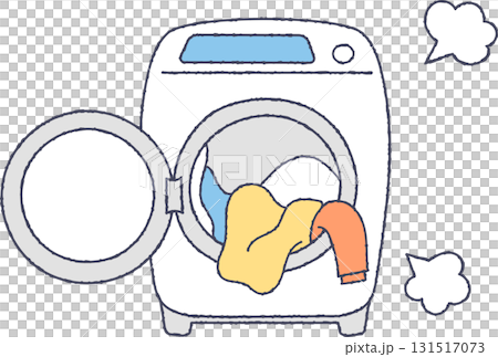 洗濯物でいっぱいの洗濯機 131517073