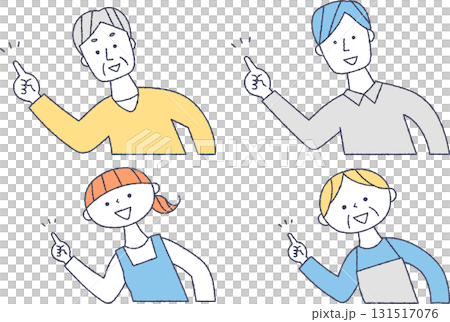 Set of people explaining points Set of people explaining points 131517076