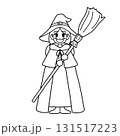 ハロウィン用/クラシックな魔女衣装を着た魔法使いの女の子【線画のみ】 ハロウィン用/クラシックな魔女衣装を着た魔法使いの女の子【線画のみ】 131517223