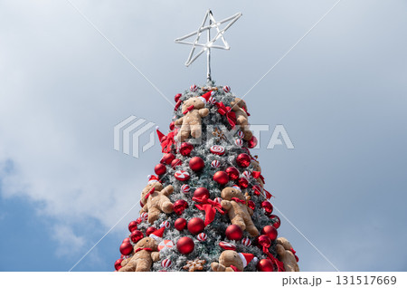 Group of ornaments decorated on Christmas tree during Christmas festival and New Year celebration. 131517669