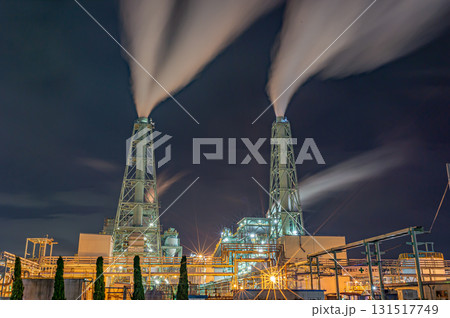 発電所夜景 131517749