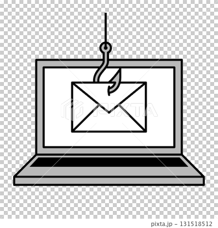 フィッシングメールが届いたノートパソコン フィッシングメールが届いたノートパソコン 131518512