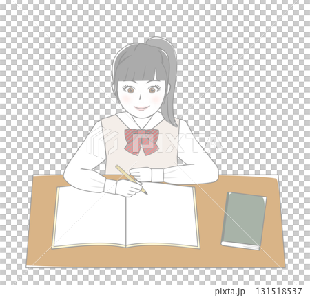 勉強する女子生徒 勉強する女子生徒 131518537