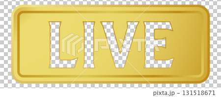 プレートに切り抜かれた「LIVE」の文字。白背景にベクターイラスト。 131518671