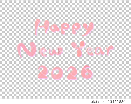 2026 年新年快樂:新年賀卡材料、書法、粉紅色 2026 年新年快樂:新年賀卡材料、書法、粉紅色 131518844