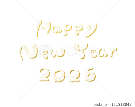 HAPPY NEW YEAR 2026:年賀状素材・筆文字・白とゴールド HAPPY NEW YEAR 2026:年賀状素材・筆文字・白とゴールド 131518848