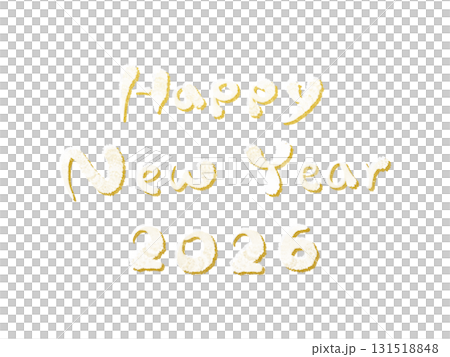 HAPPY NEW YEAR 2026:年賀状素材・筆文字・白とゴールド HAPPY NEW YEAR 2026:年賀状素材・筆文字・白とゴールド 131518848