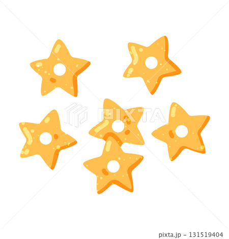 Yellow Shaped Pasta as Wheat Food for Cooking Vector Illustration 131519404