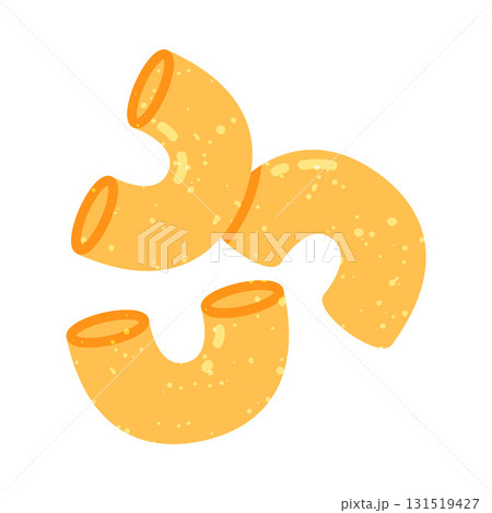 Yellow Shaped Pasta as Wheat Food for Cooking Vector Illustration 131519427