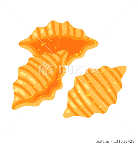 Yellow Shaped Pasta as Wheat Food for Cooking Vector Illustration 131519429