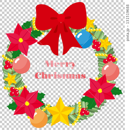 可愛いクリスマスリースのイラスト 131519688