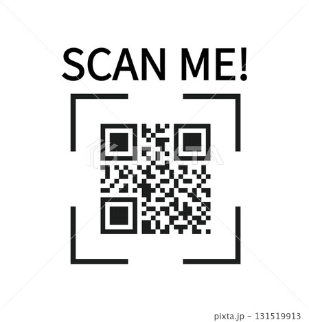 QRコードをスマホでスキャンするアイコン。「scan me」のアイコン 131519913