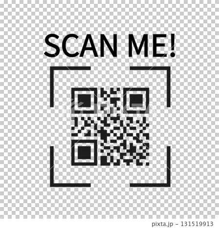 QRコードをスマホでスキャンするアイコン。「scan me」のアイコン 131519913