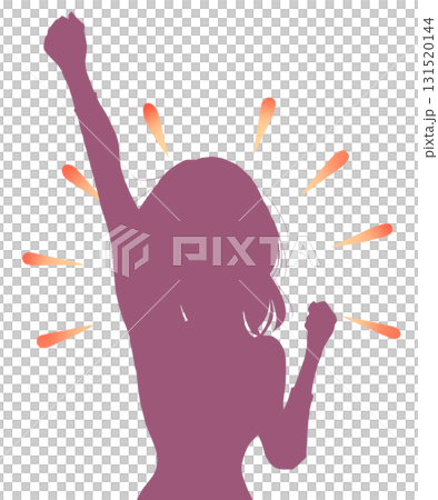 女人舉起拳頭的剪影 女人舉起拳頭的剪影 131520144