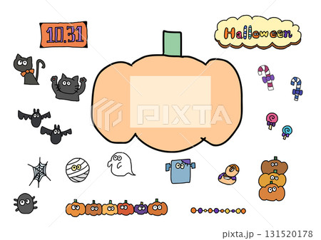 可愛いハロウィンイラストセット 131520178