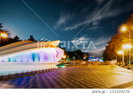 Batumi, Adjara, Georgia. Civil Registration On Batumi Boulevard In Night Illuminations Lights Batumi, Adjara, Georgia. Civil Registration On Batumi Boulevard In Night Illuminations Lights 131520270