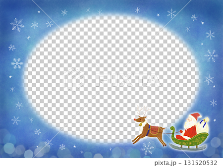 聖誕老人與馴鹿聖誕框架背景 131520532