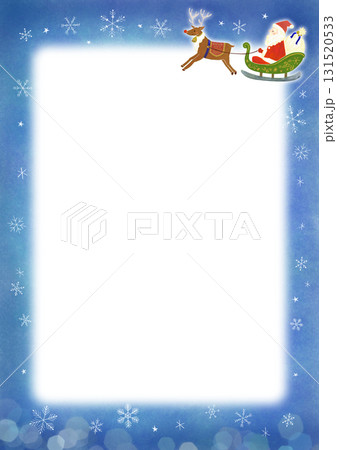 サンタとトナカイのクリスマスフレーム 背景 サンタとトナカイのクリスマスフレーム 背景 131520533